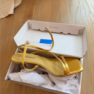 Dream Pairs Women's Shiny Gold Heels